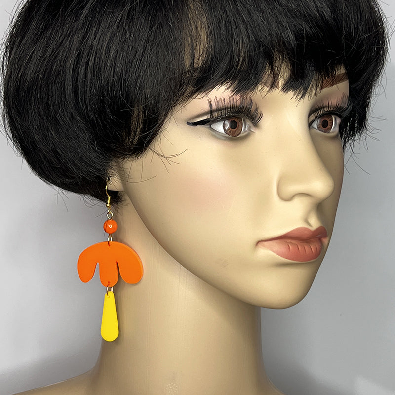 Fab Fuchsia Earrings - Tangerine