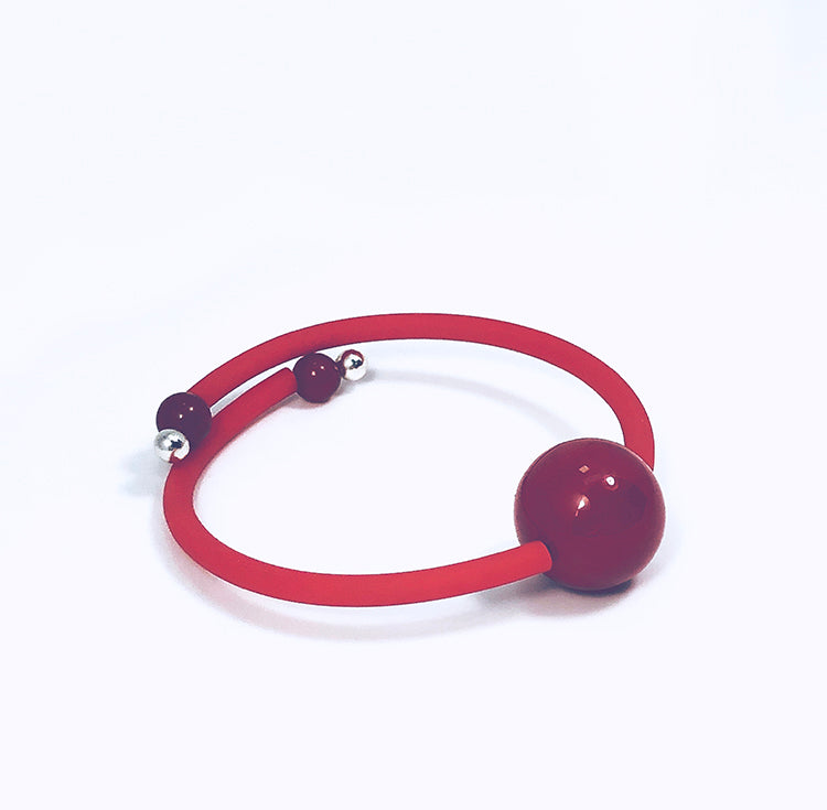 Bauhaus Wrap Bracelet in Red