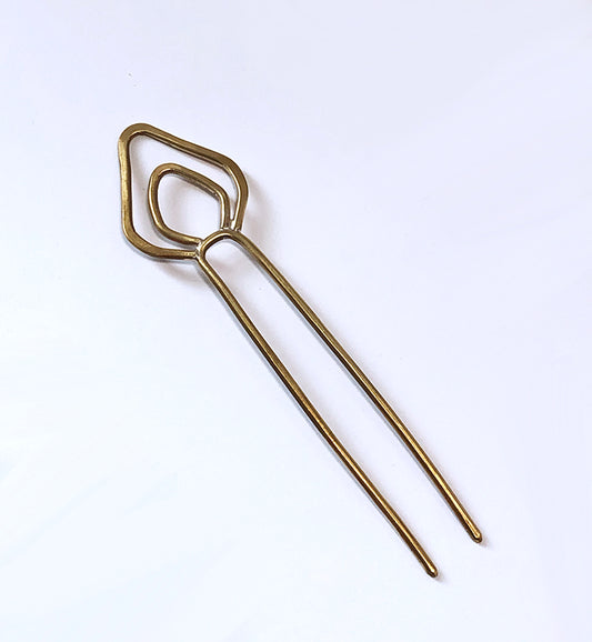Brass Leaf Hair Fork for Thin/Medium Hair