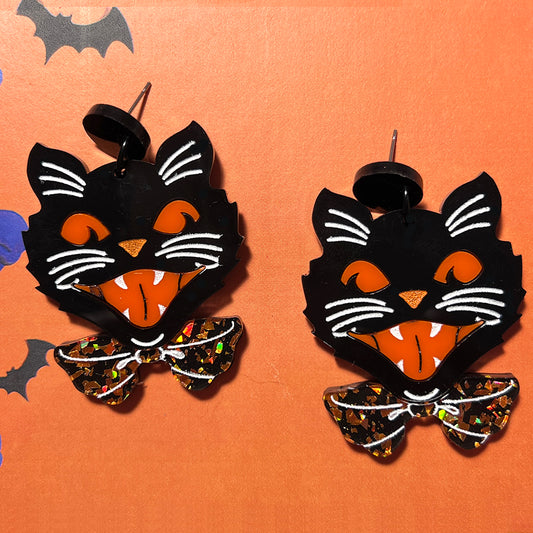 Halloween Kitty Statement Earrings