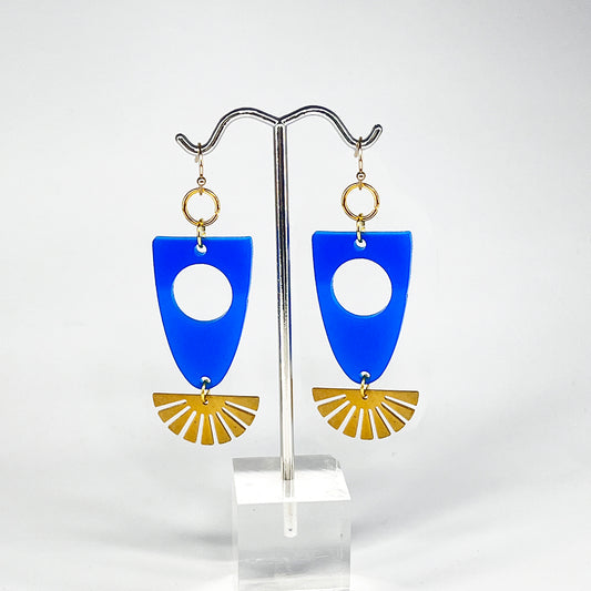 Gold Rays and Blue Horizon Earrings
