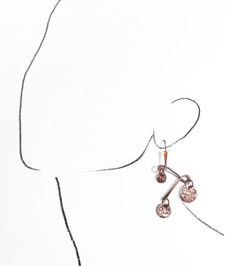 Copper Disc Charm Earrings