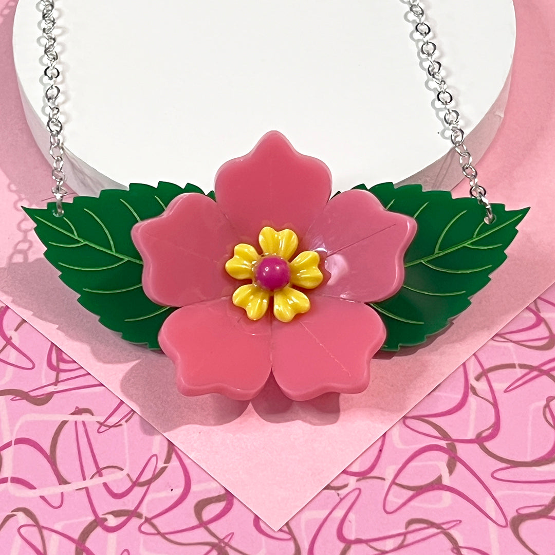 Blush Pink Flower Necklace