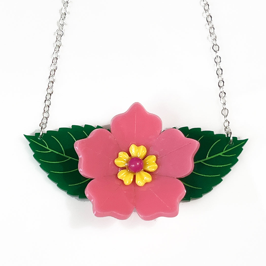 Blush Pink Flower Necklace