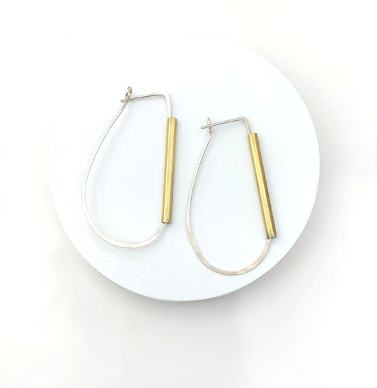 Sterling and Brass Hoops EAR403