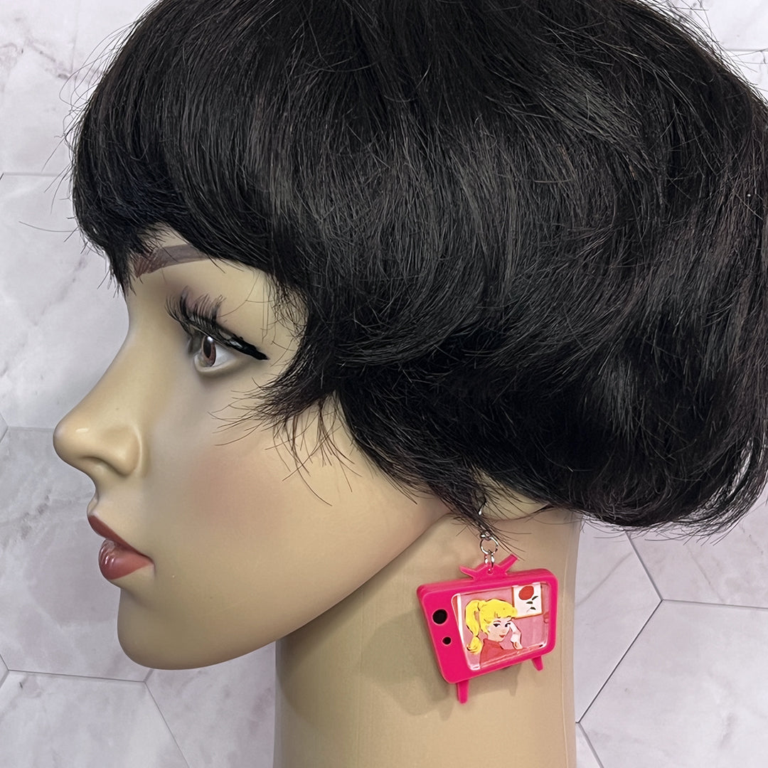 Barbie TV - Hot Pink Earrings with earwire