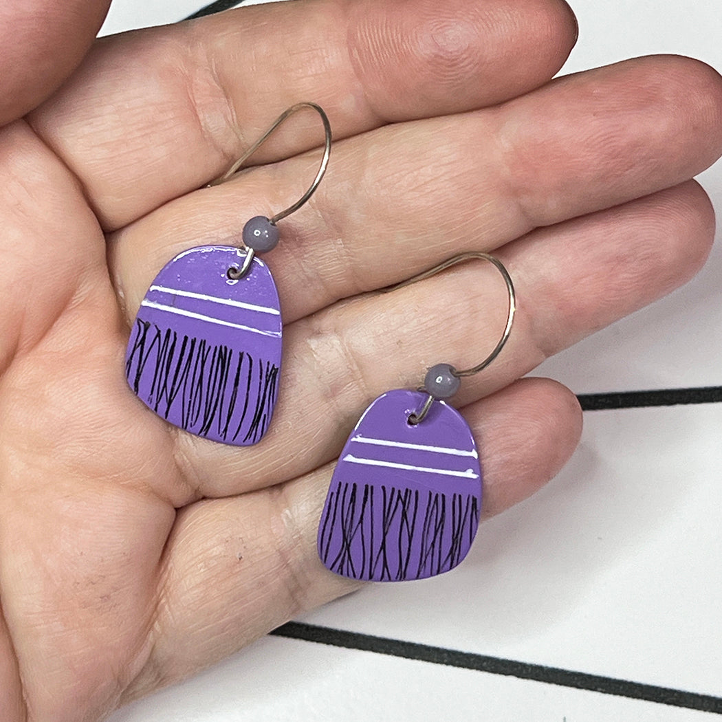 Purple Stripes Earrings EAR401