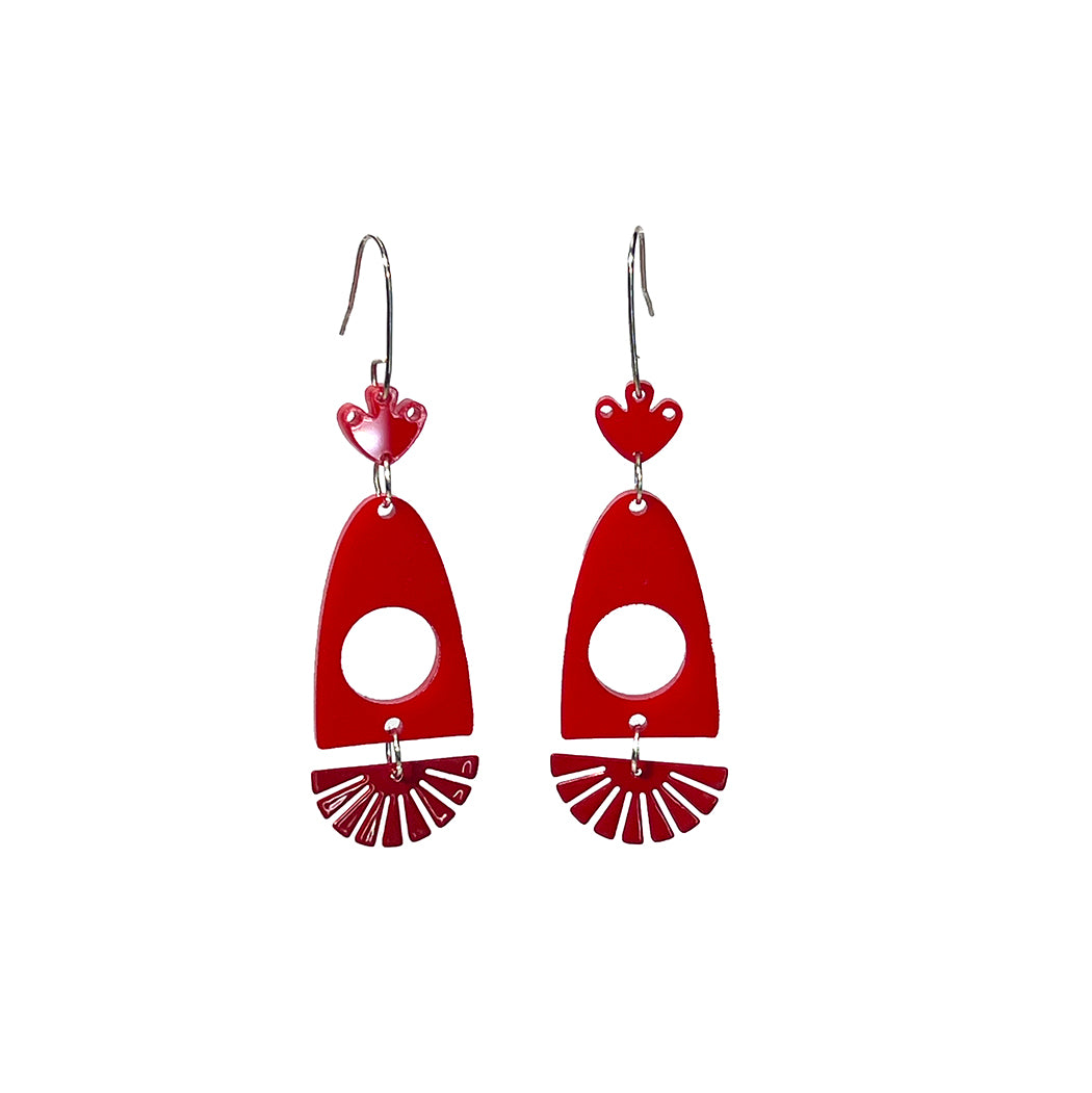 Red Arch Earrings