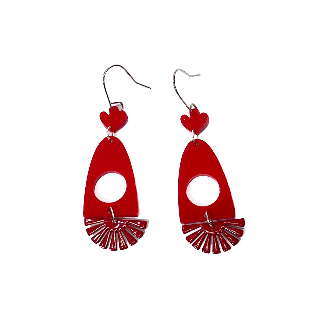 Red Arch Earrings