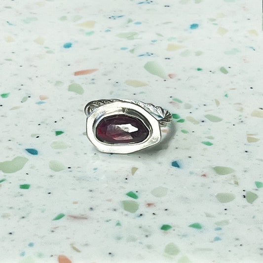 Abstract Red Tourmaline Ring Size 6 1/2