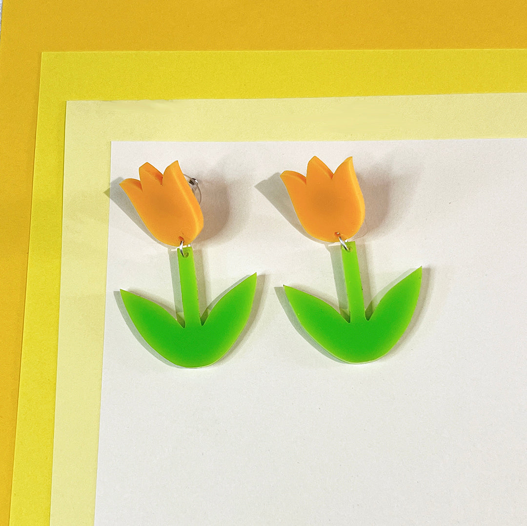 Tulip Earrings - Yellow