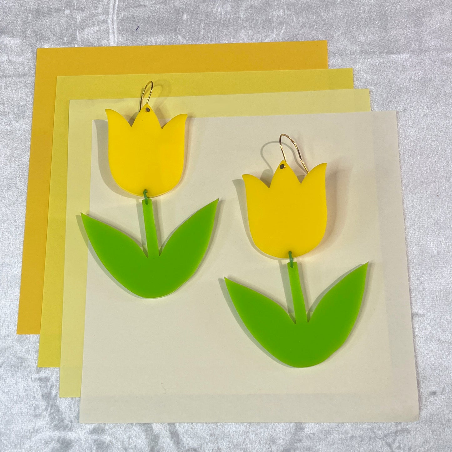 Bold Tulip Earrings - Yellow
