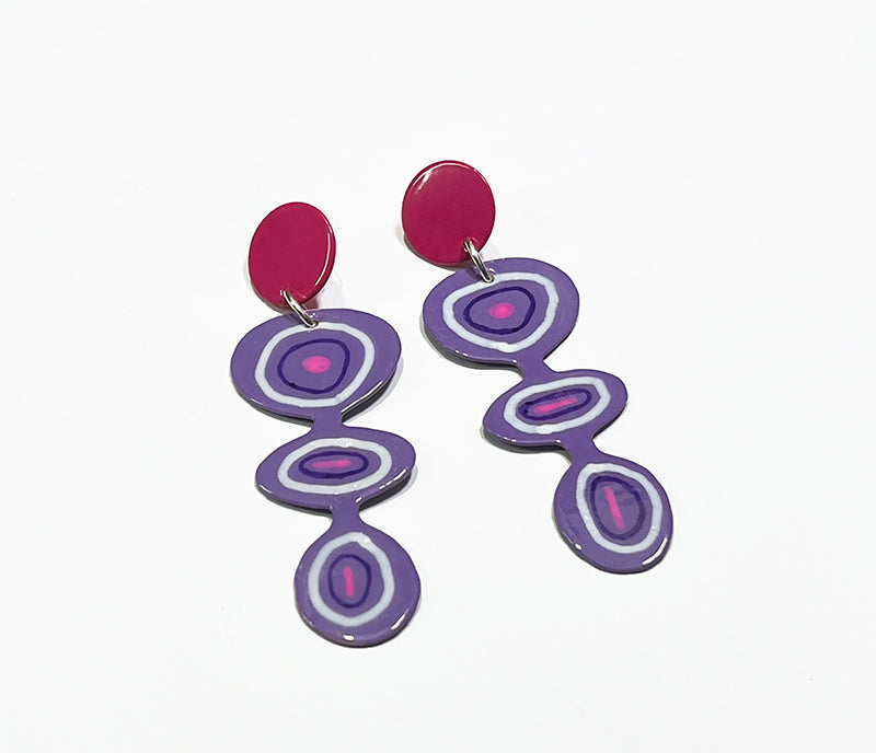 Purple Mod Girl Earrings
