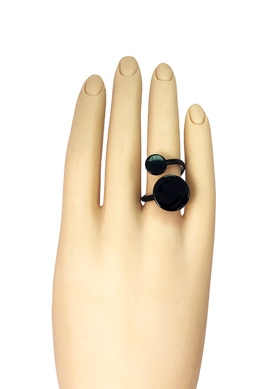 Black Double Dots Ring