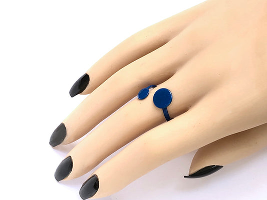 Blue Double Dots Ring
