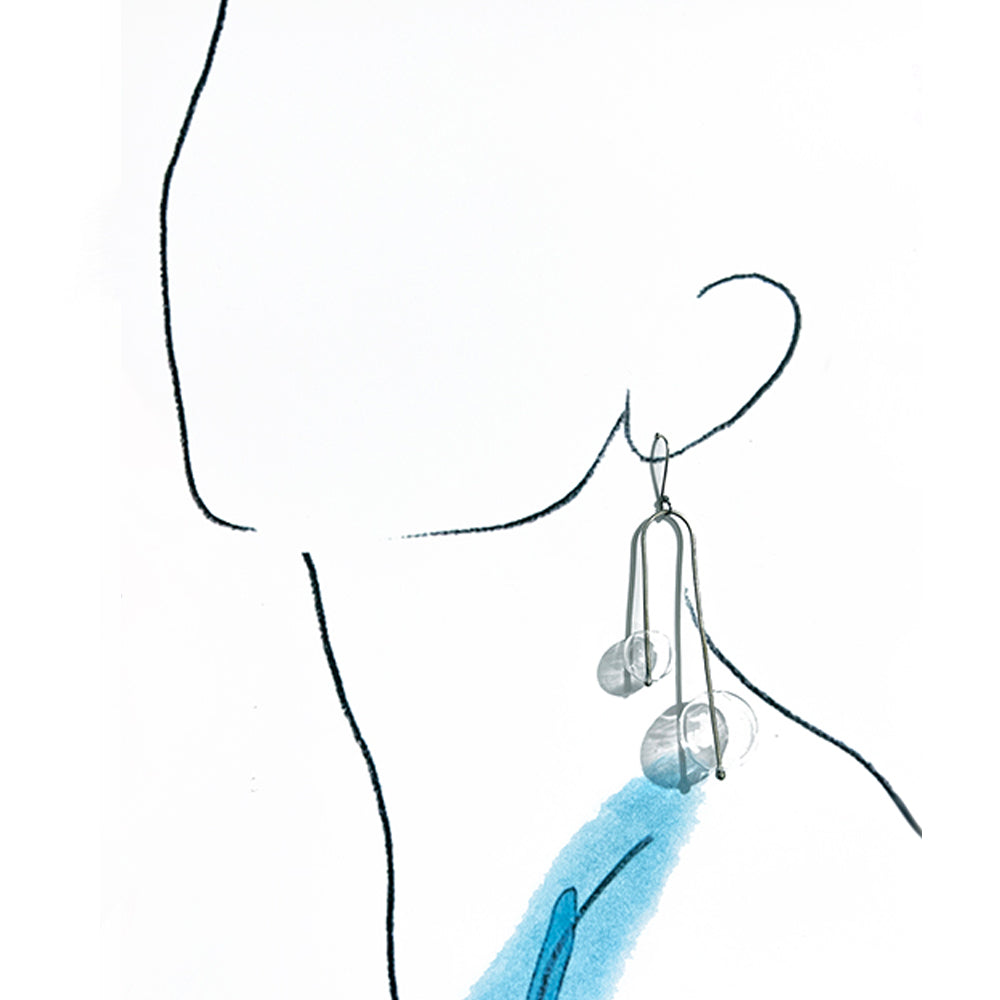 Glass and sterling Bubble Lantern earrings by Barbe Saint John
