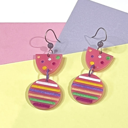 Pastel Dots and Dash Don't Clash Earrings