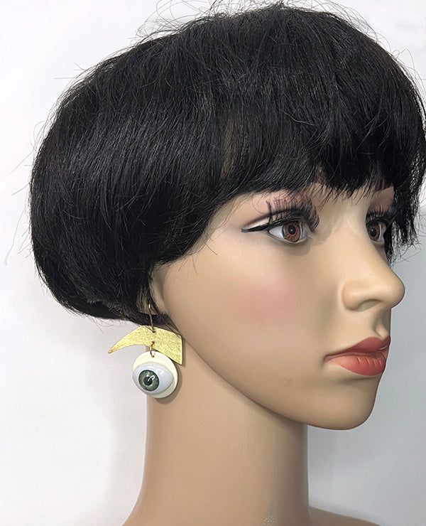 Surreal eye earrings from Cleveland Art Jewelry Barbe Saint John