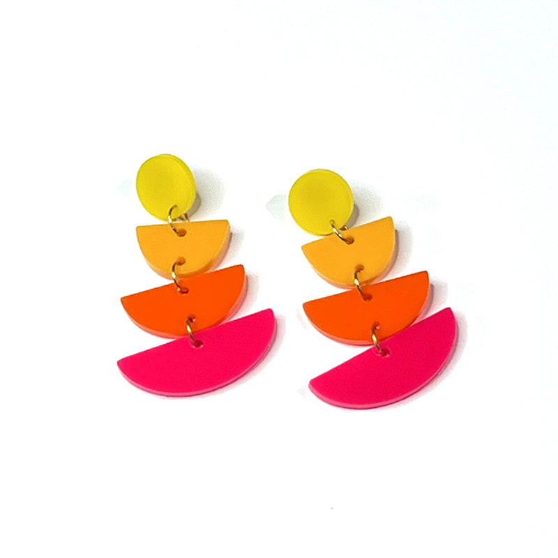 Groovy Stack Earrings - Lemon Dot