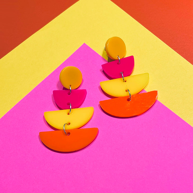 Groovy Stack Earrings - Mango Dot
