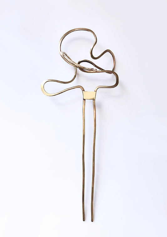Pathway Sculpture Brass Hair Pin