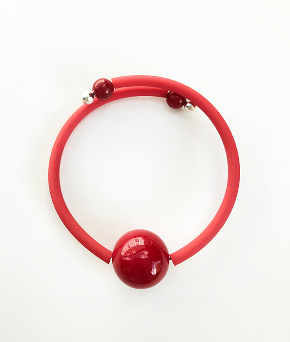 Bauhaus Wrap Bracelet in Red