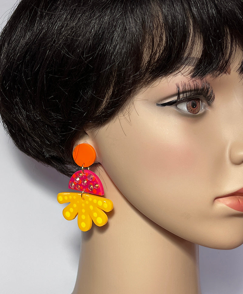 Rhinestone Blossom Earrings