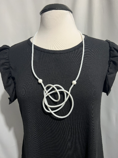 White Sketch Necklace