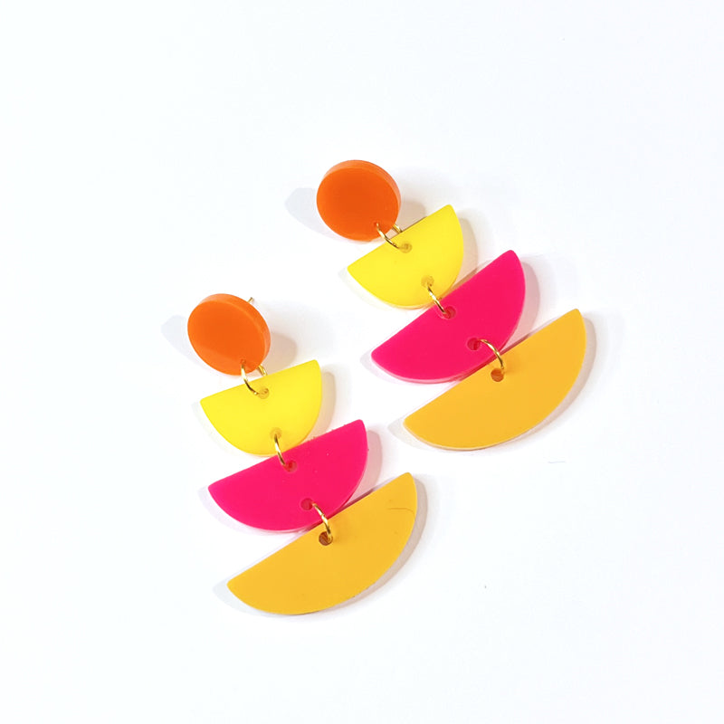 Groovy Stack Earrings - Tangerine Dot